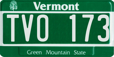 VT license plate TVO173