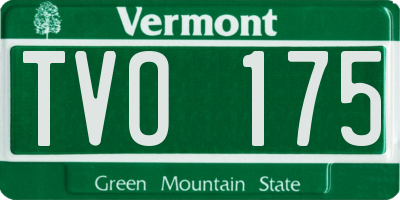VT license plate TVO175