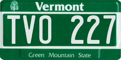 VT license plate TVO227
