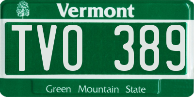 VT license plate TVO389
