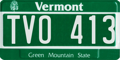 VT license plate TVO413