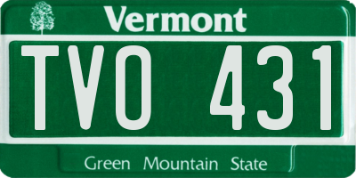 VT license plate TVO431