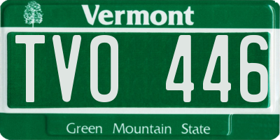 VT license plate TVO446