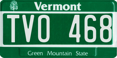 VT license plate TVO468