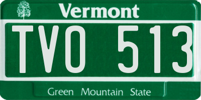 VT license plate TVO513