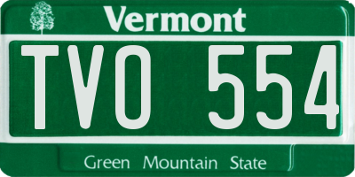 VT license plate TVO554