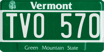 VT license plate TVO570