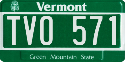 VT license plate TVO571
