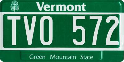 VT license plate TVO572