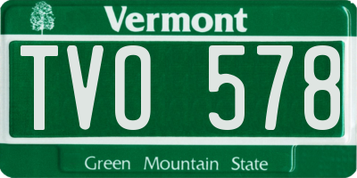 VT license plate TVO578