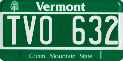 VT license plate TVO632