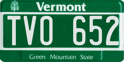 VT license plate TVO652