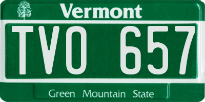 VT license plate TVO657
