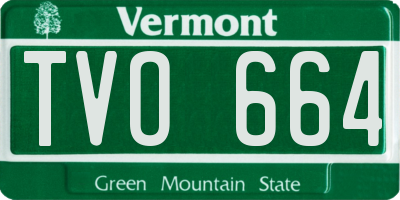 VT license plate TVO664