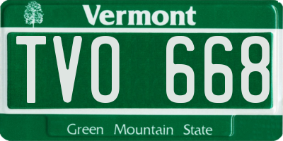 VT license plate TVO668