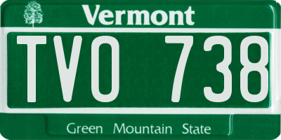 VT license plate TVO738