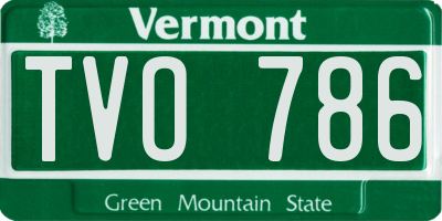VT license plate TVO786