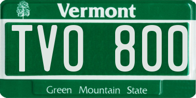 VT license plate TVO800