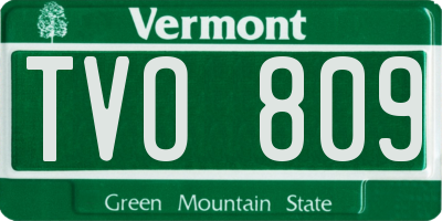 VT license plate TVO809