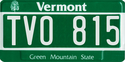 VT license plate TVO815
