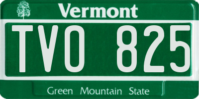VT license plate TVO825