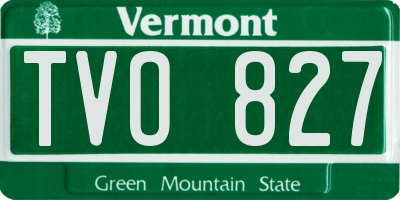 VT license plate TVO827