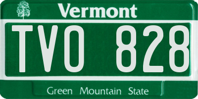 VT license plate TVO828