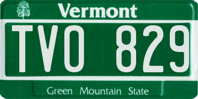 VT license plate TVO829
