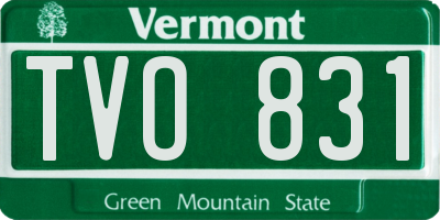 VT license plate TVO831