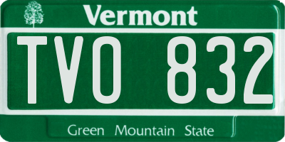 VT license plate TVO832