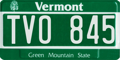 VT license plate TVO845