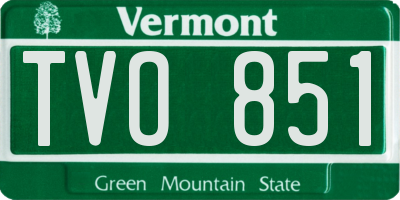 VT license plate TVO851
