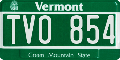 VT license plate TVO854