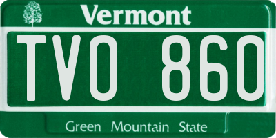 VT license plate TVO860