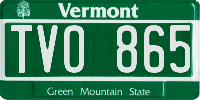 VT license plate TVO865