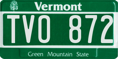 VT license plate TVO872
