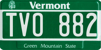 VT license plate TVO882