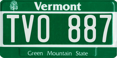 VT license plate TVO887