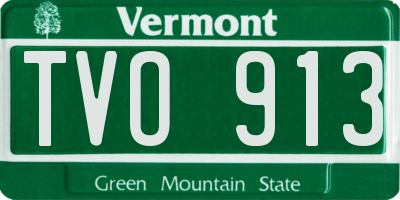 VT license plate TVO913