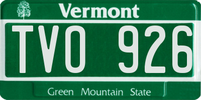 VT license plate TVO926
