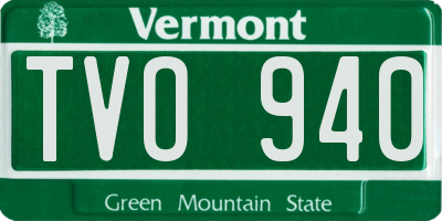 VT license plate TVO940