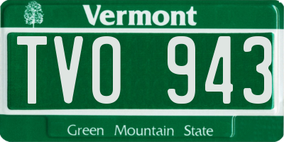 VT license plate TVO943