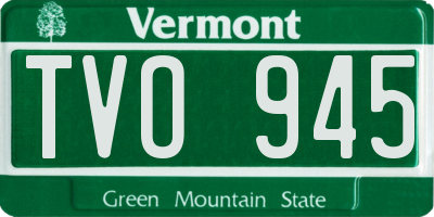 VT license plate TVO945