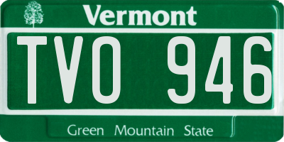 VT license plate TVO946