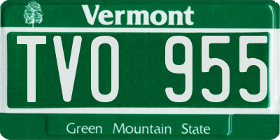 VT license plate TVO955