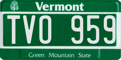 VT license plate TVO959