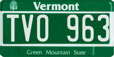 VT license plate TVO963