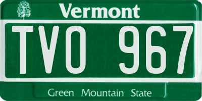 VT license plate TVO967