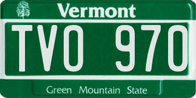VT license plate TVO970