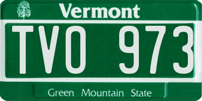 VT license plate TVO973